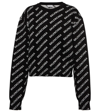 BALENCIAGA LOGO JACQUARD COTTON-BLEND SWEATER