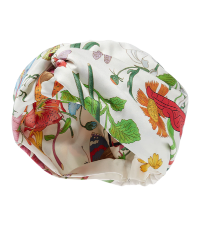 Gucci Printed Silk Twill Headband In White/red