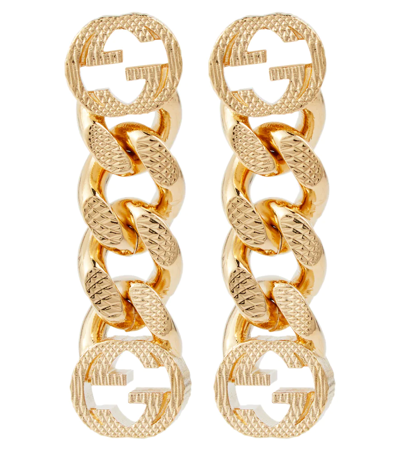 Gucci Interlocking G Curb Chain Drop Earrings In Oro 63