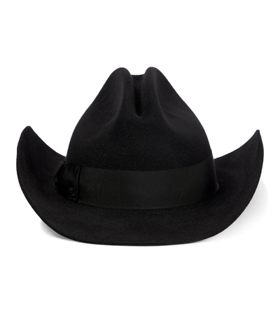 Gucci Grosgrain-trimmed Felt Fedora In Black