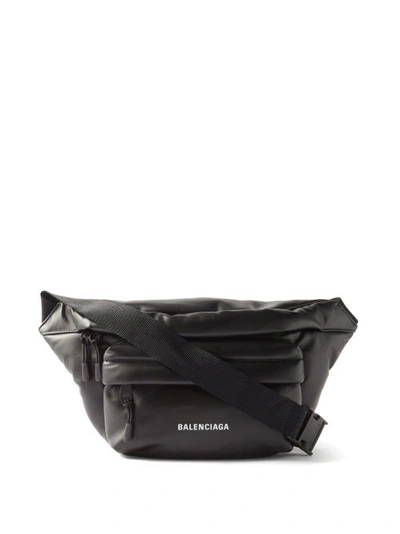 Balenciaga Puffy Leather Belt Bag In Black | ModeSens