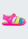 Ugg Kids' Unisex Kolding Sandals - Walker, Toddler In Pink Rainbow