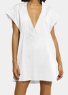 Eres Renee V-neck Short-sleeve Coverup T-shirt In White