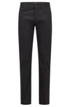Hugo Boss Slim-fit Jeans In Satin-touch Performance Denim In Black