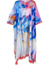 Dries Van Noten Cartland Print Cotton Kaftan Dress In Multicolore