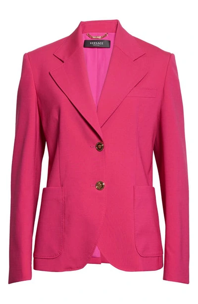 Versace Ladies Pink Single-breasted Blazer Jacket
