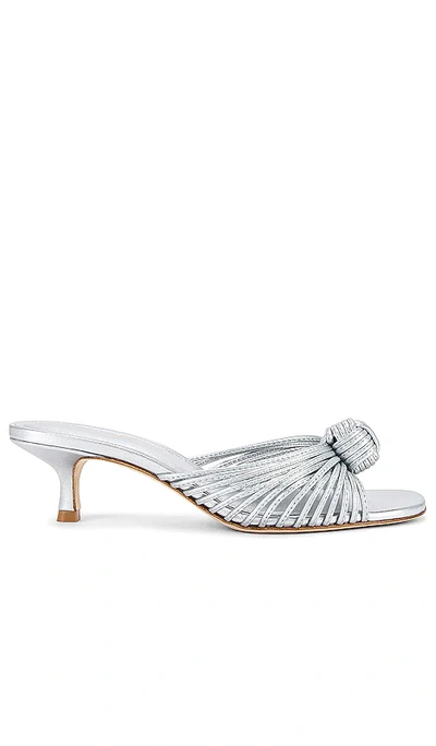 Larroude Larroudé The Valerie Kitten-heel Sandals In Silver