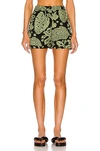 Jil Sander Black Cotton Shorts In Mint Tropical
