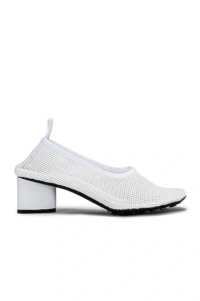 Bottega Veneta Stretch Web Flex Sock Pumps In Optic White