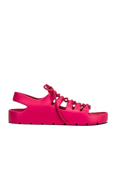 Bottega Veneta Jelly Lace Up Sandals In Cranberry