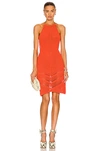 Bottega Veneta Crocheted Cotton-blend Halterneck Mini Dress In Sunburst
