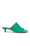 Bottega Veneta Leather 35mm Kitten Heel Stretch Mules In Green