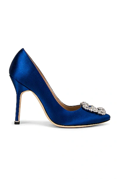 MANOLO BLAHNIK HANGISI 105 SATIN HEEL