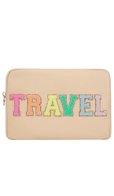 Stoney Clover Lane Colorblock Travel Large Pouch In Sand