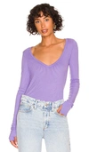 Michael Lauren Otis Long Sleeve Top In Lavender