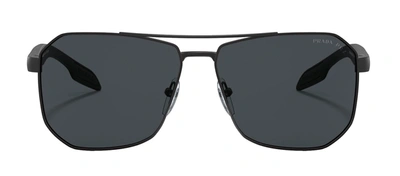 Prada Ps 51vs Dg0 5z1 Navigator Polarized Sunglasses In Black