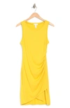 Leith Ruched Body-con Sleeveless Dress In Yellow Bamboo