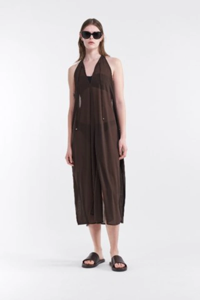 Filippa K Beach Racerback Kaftan In Umber Brown