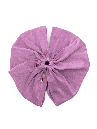 Adriana Degreas Logo-plaque Ruched Head Wrap In Purple