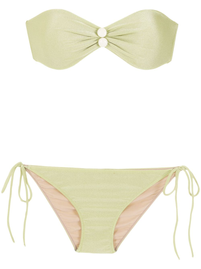 Adriana Degreas Strapless Bikini Set In Green