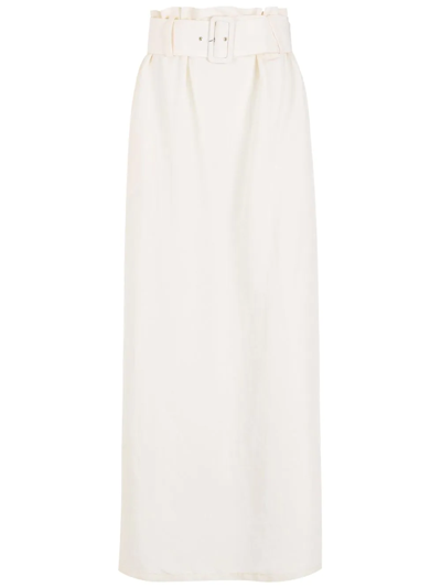 Adriana Degreas Paperbag Waist Maxi Skirt In White