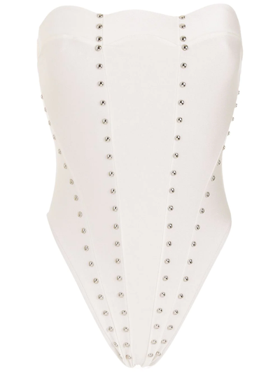 Adriana Degreas Stud Detail Swimsuit In White