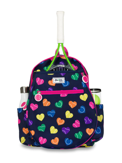 Ame & Lulu Kids' Little Girl's & Girl's Big Love Rainbow Serve Tennis Backpack