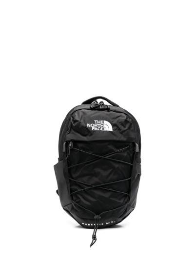 The North Face Logo-print Zip-up Backpack In Tnf Black/ Burnt Coral