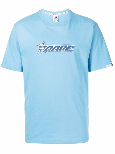 Aape By A Bathing Ape Logo-print Cotton T-shirt In Blue