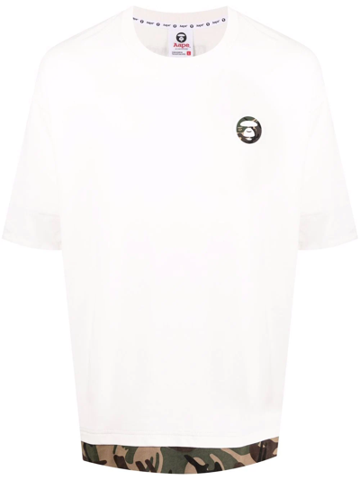 Aape By A Bathing Ape Camouflage-print Cotton T-shirt In White