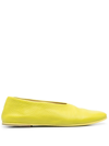 Marsèll Slip-on Leather Ballerina Shoes In Grün