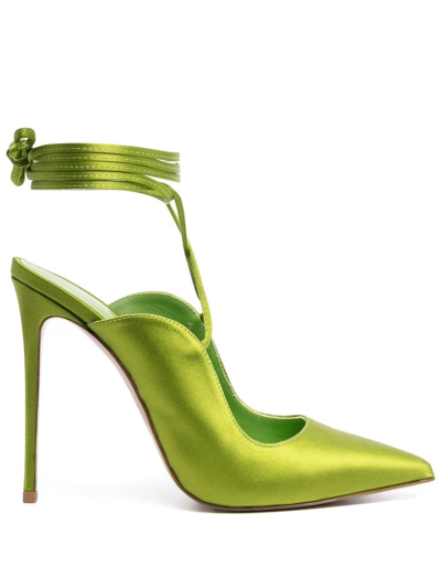 Le Silla Ivy 120mm Slingback Satin Pumps In Green