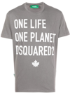 Dsquared2 One Life One Planet T-shirt In Grau
