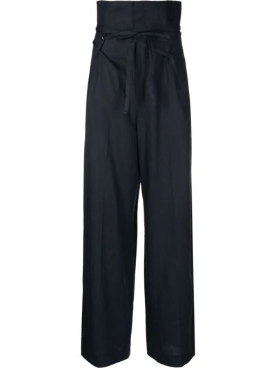 Jacquemus High-waisted Wide-leg Trousers In Blue
