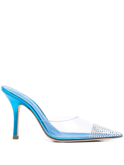 Paris Texas Transparent Crystal Sandals In Blau