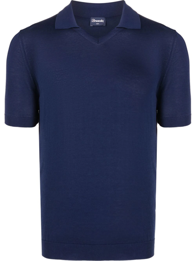 Drumohr Short-sleeve Polo Shirt In Blue