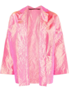 Daniela Gregis Wrinkled-effect Silk Jacket In Rosa