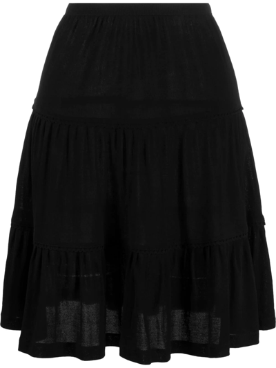 See By Chloé Tiered Knee-length Skirt In Schwarz