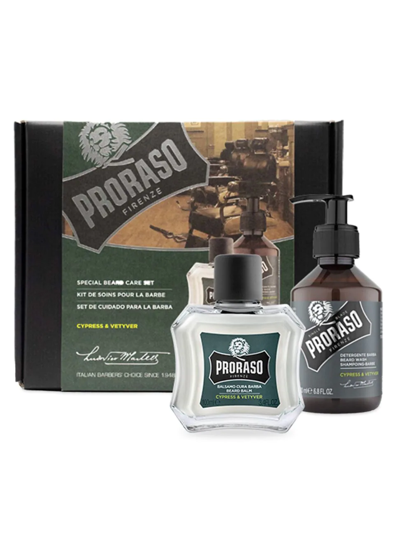 Proraso Men's Cypress & Vetiver 2-piece New Or Short Beard Care Set