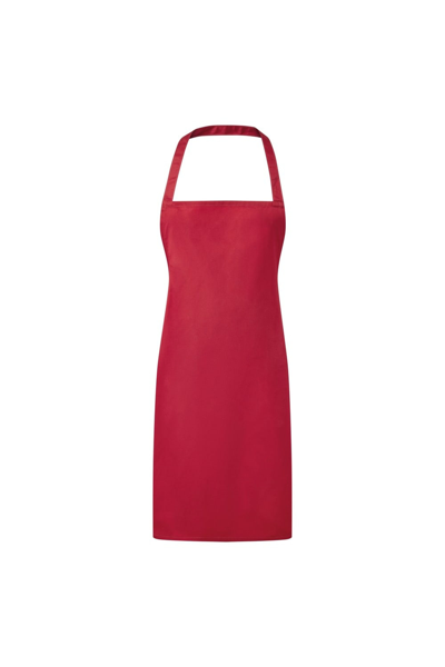 Premier Ladies/womens Essential Bib Apron / Catering Workwear (red) (one Size) (one Size)