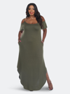 White Mark Plus Size Lexi Maxi Dress In Green