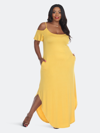 White Mark Plus Size Lexi Maxi Dress In Mustard