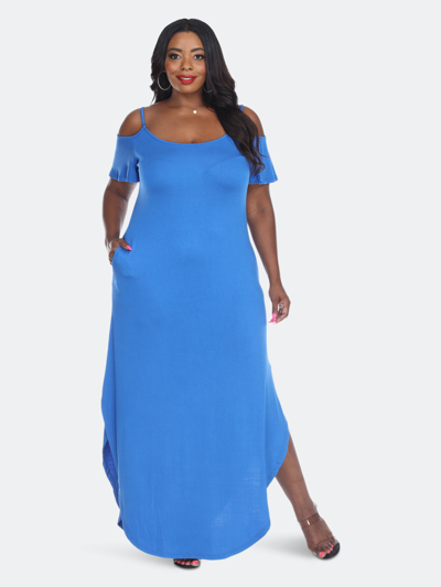 White Mark Plus Size Lexi Maxi Dress In Royal Blue