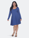 White Mark Plus Size Jenara Dress In Blue