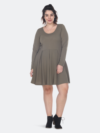 White Mark Women's Plus Size Jenara Dress In Olive