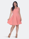 White Mark Plus Size Crystal Dress In Orange