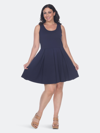 White Mark Plus Crystal Dress In Blue