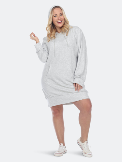 White Mark Plus Size Hoodie Sweatshirt Dress In Gray