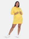 White Mark Plus Size Hoodie Sweatshirt Dress In Yellow