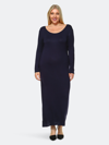 White Mark Plus Size Ria Dress In Navy